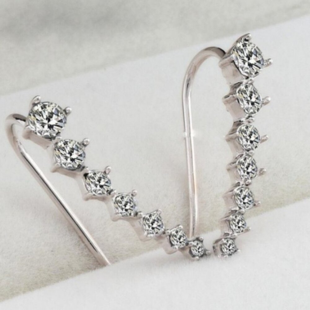 Rhinestone Ear Crawler Earrings